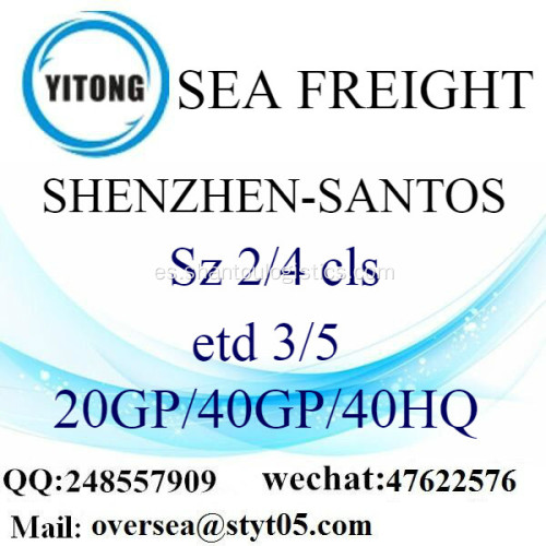 Flete mar del puerto de Shenzhen a Santos